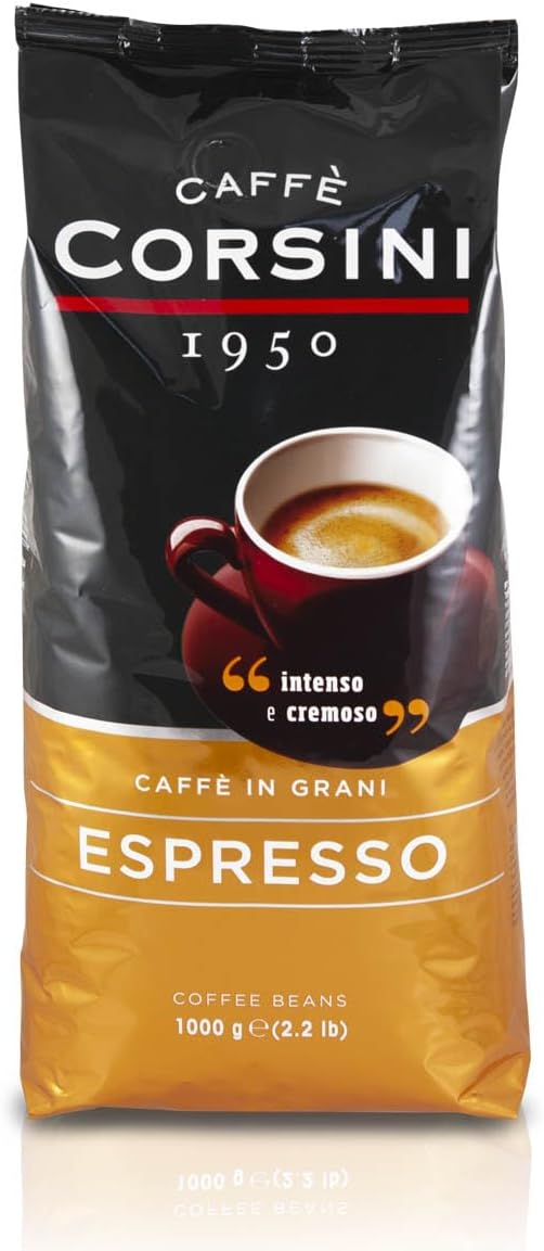 CAFFÈ CORSINI 1950 Kawa Ziarnista Espresso, Mieszanka o Intensywnym i Kremowym Smaku, 1 kg