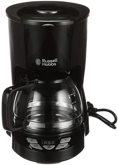 Russell Hobbs ekspres do kawy, przelewowy, podtrzymywanie temperatury, programowalny timer, funkcja przerwania parzenia, szklany dzbanek, pojemność 1,25l, moc 1000W, czarny, Textures 22620-56 - Image 4