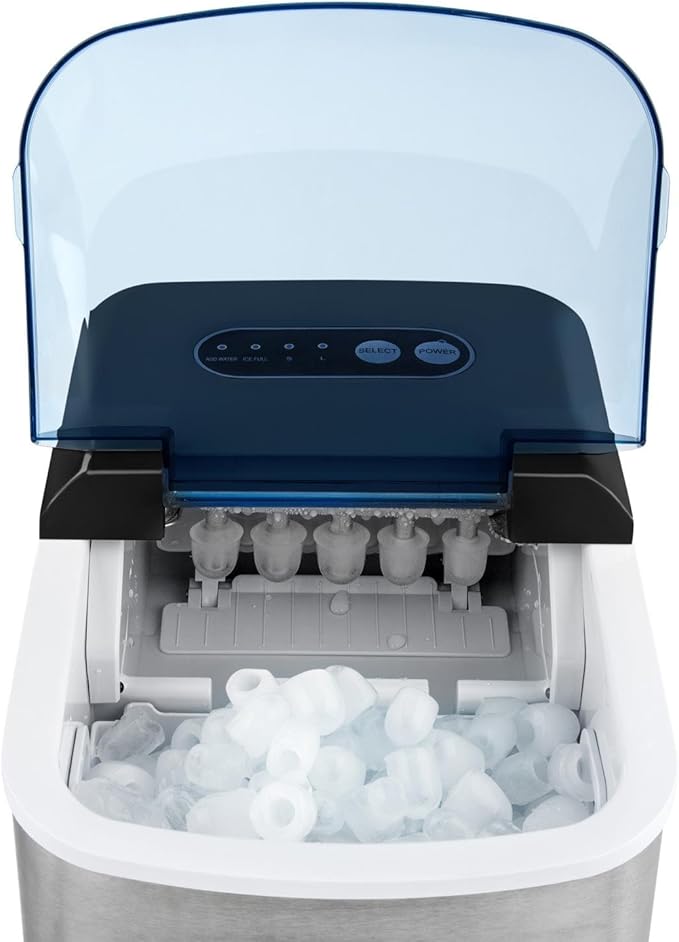 Kostkarka do lodu, zwycięzca testu, 12 kg, kostkarka do lodu, 6 min, czas produkcji Ice Cube Maker, cicha kostkarka do lodu z funkcją samoczyszczenia, czarna (wielokierunkowa)